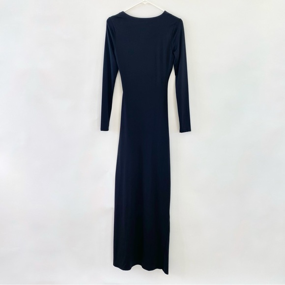 NWT Tobi Asymmetrical Neck Cut Out Long Sleeve Bodycon Maxi Dress Black Small - Picture 9 of 14